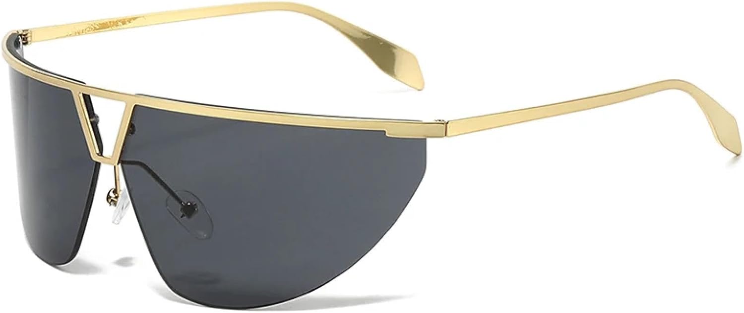 

Ретро большие солнцезащитные очки «кошачий глаз» для женщин, модные безободковые солнцезащитные очки с градиентным зеркальным покрытием, защита от УФ-излучения UV400 для мужчин TVTBBVV, Golden Grey