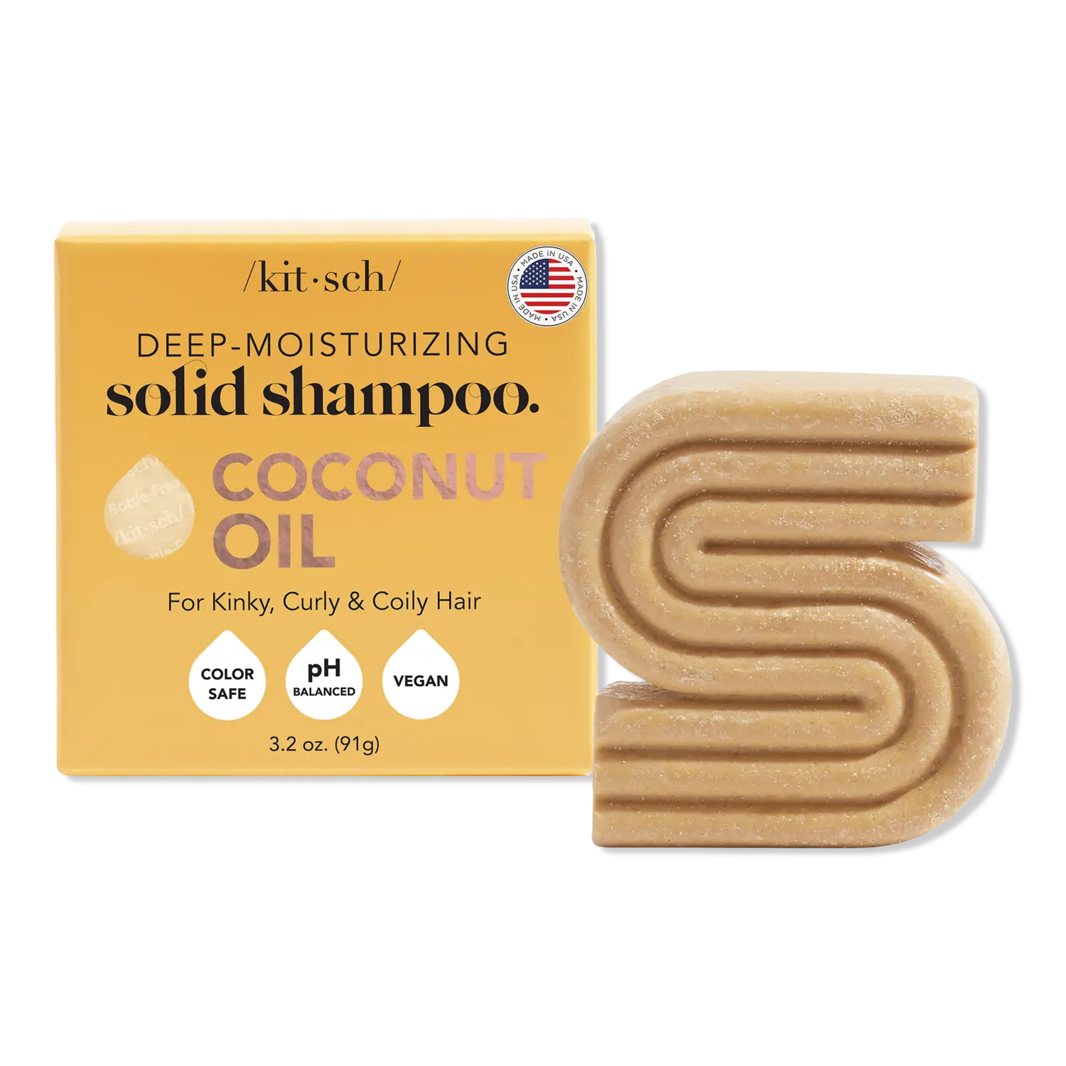 

Твердый шампунь с кокосовым маслом для глубокого увлажнения Kitsch