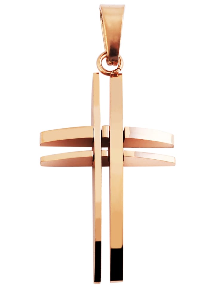 

Adeliás Кулон унисекс - крест из нержавеющей стали с золотым покрытием