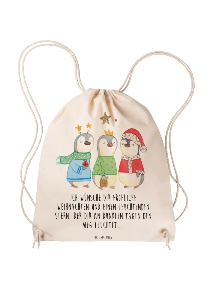 

Спортивная сумка Mr & Mrs Panda Sportbeutel Winterzeit Heilige drei Könige, кремовый