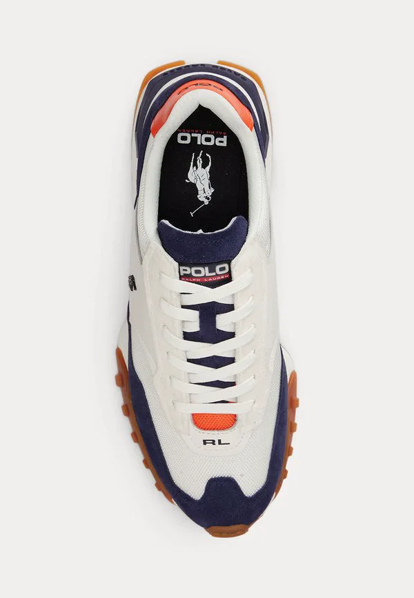 Кроссовки eldridge с замшевыми вставками Polo Ralph Lauren, Deckwash White/Navy/Orange — фото 4