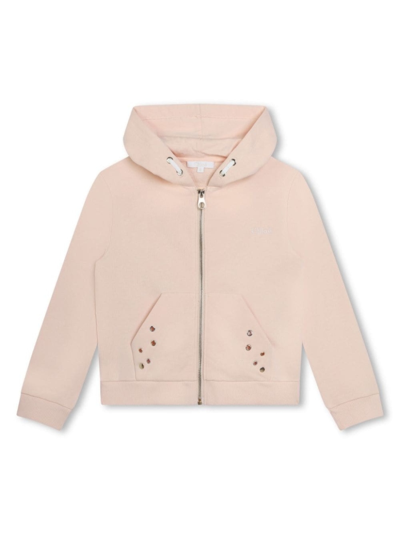 

Chloé Kids куртка с капюшоном и люверсами, розовый