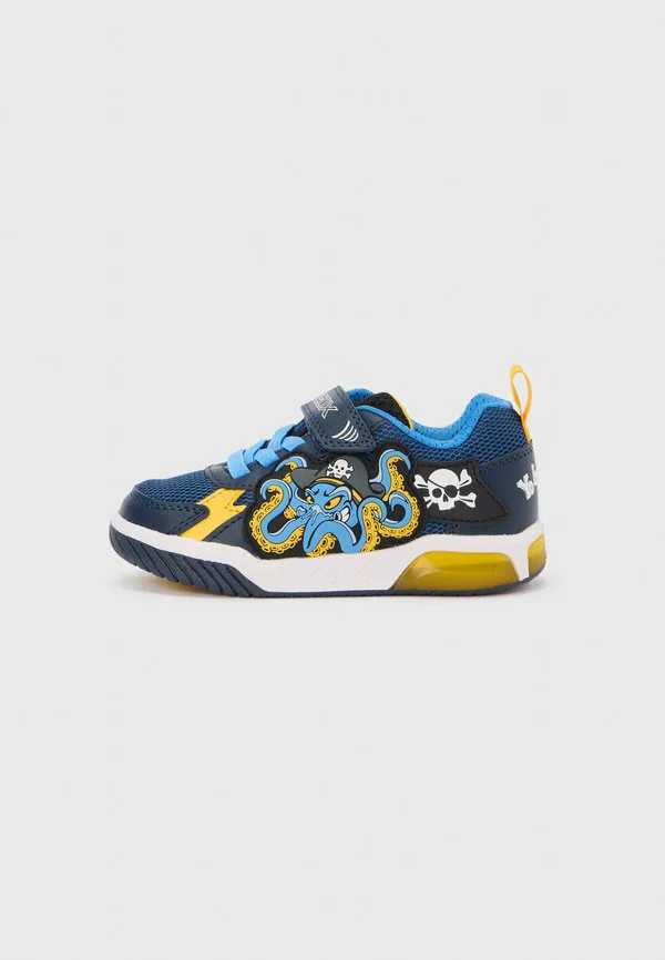 Светящиеся кроссовки для мальчиков jinek Geox, Navy/Yellow