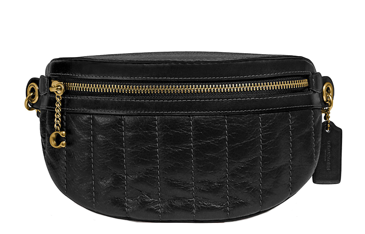 

COACH Сумка через плечо из стеганой кожи, женская, черная, Trumpets