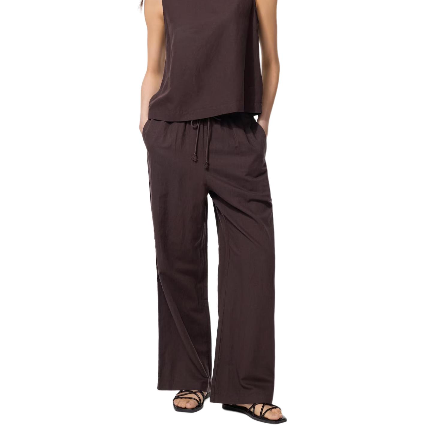 

UNIQLO Женские повседневные брюки темно-коричневого цвета