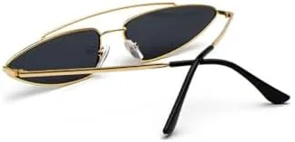 

Солнцезащитные очки 2027 года для женщин, двойная перемычка, маленькая оправа, ретро-стиль, защита от УФ-излучения UV400 для женщин MTZJH, C6 Silver Yellow