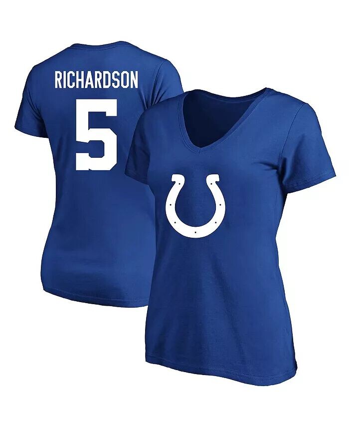 

Женская футболка размера плюс с именем и номером игрока Anthony Richardson Royal Indianapolis Colts с v-образным вырезом Fanatics
