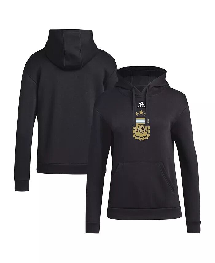 

Женская черная толстовка с капюшоном с эмблемой сборной Аргентины adidas