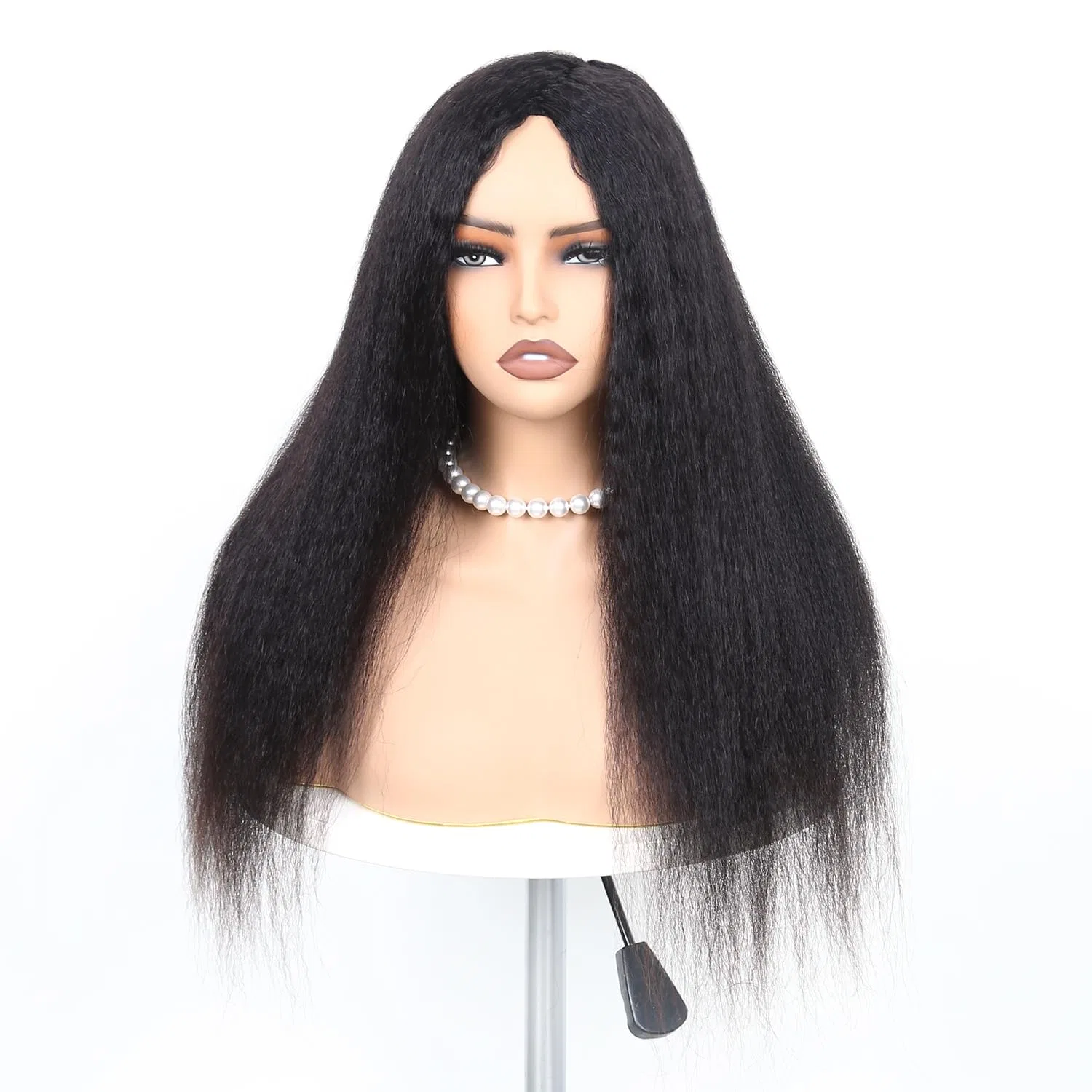 Женский парик Yaki Straight из натуральных волос 16 дюймов от Generisch Aiqi Hair, Natural Black — фото 2