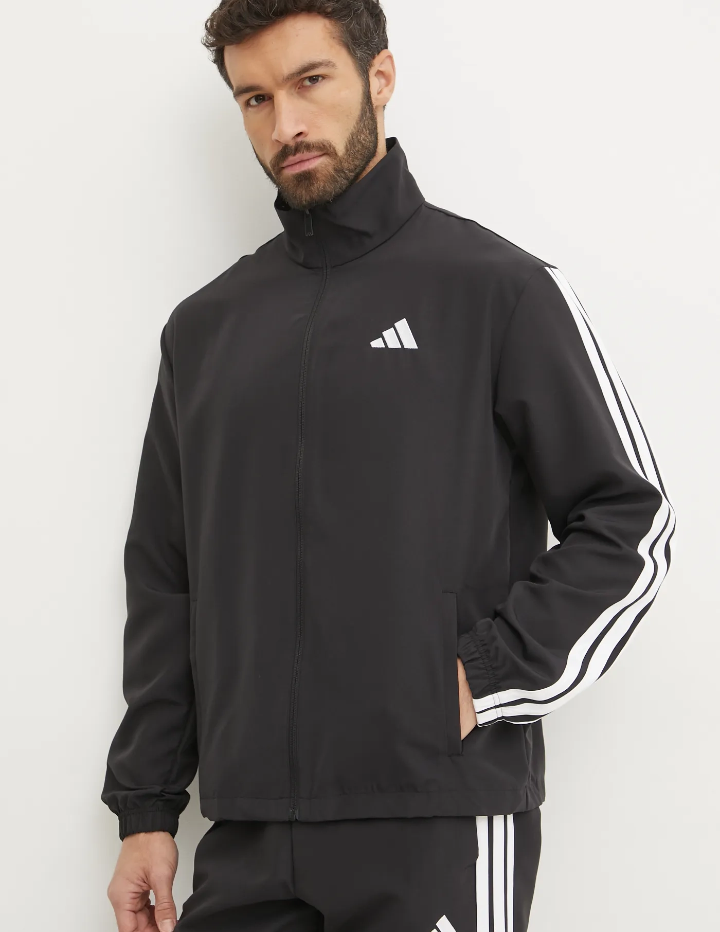 Спортивный костюм с 3 полосками adidas, черный — фото 4