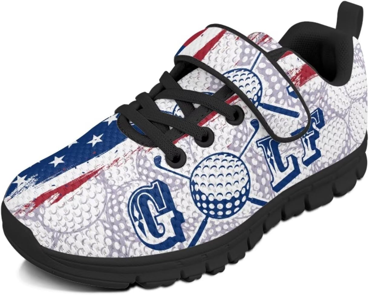 

Детские кроссовки для мальчиков, дышащие спортивные кроссовки для бега и тенниса для детей младшего и старшего возраста, размеры US 11-2.5 Pointodoor, Golf Us Flag