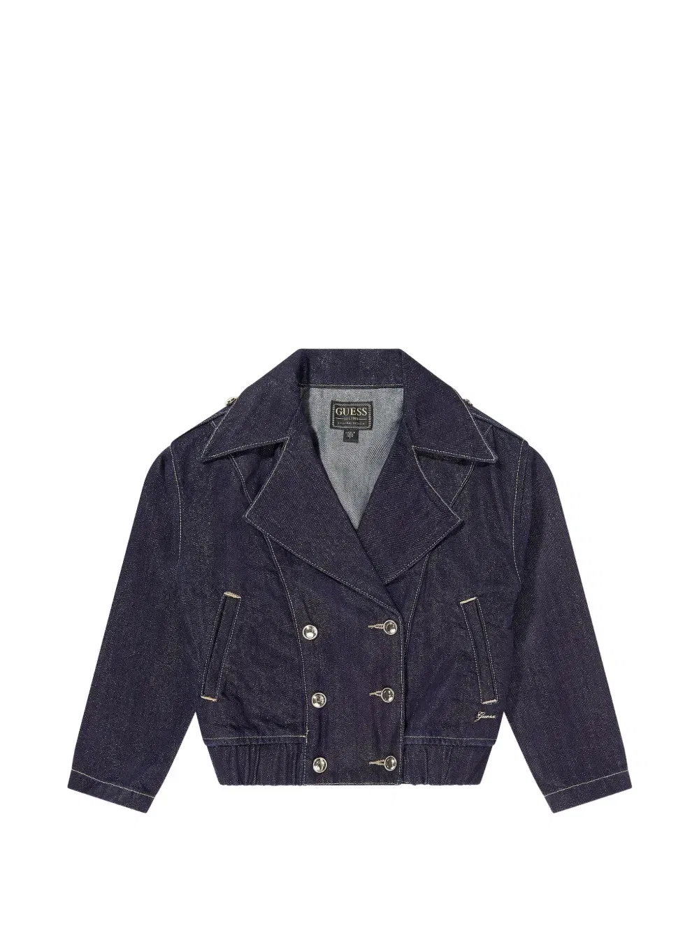 Двубортный жакет из люрекса Guess Kids, синий
