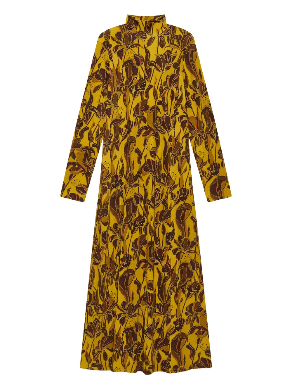 

Миди-платье Lily's Ballet с цветочным принтом и высоким воротником Maliparmi, желтый