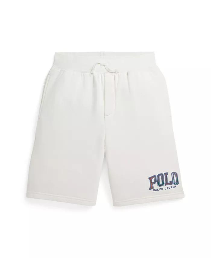 

Флисовые шорты Big Boys Madras-Logo Polo Ralph Lauren, слоновая кость/кремовый
