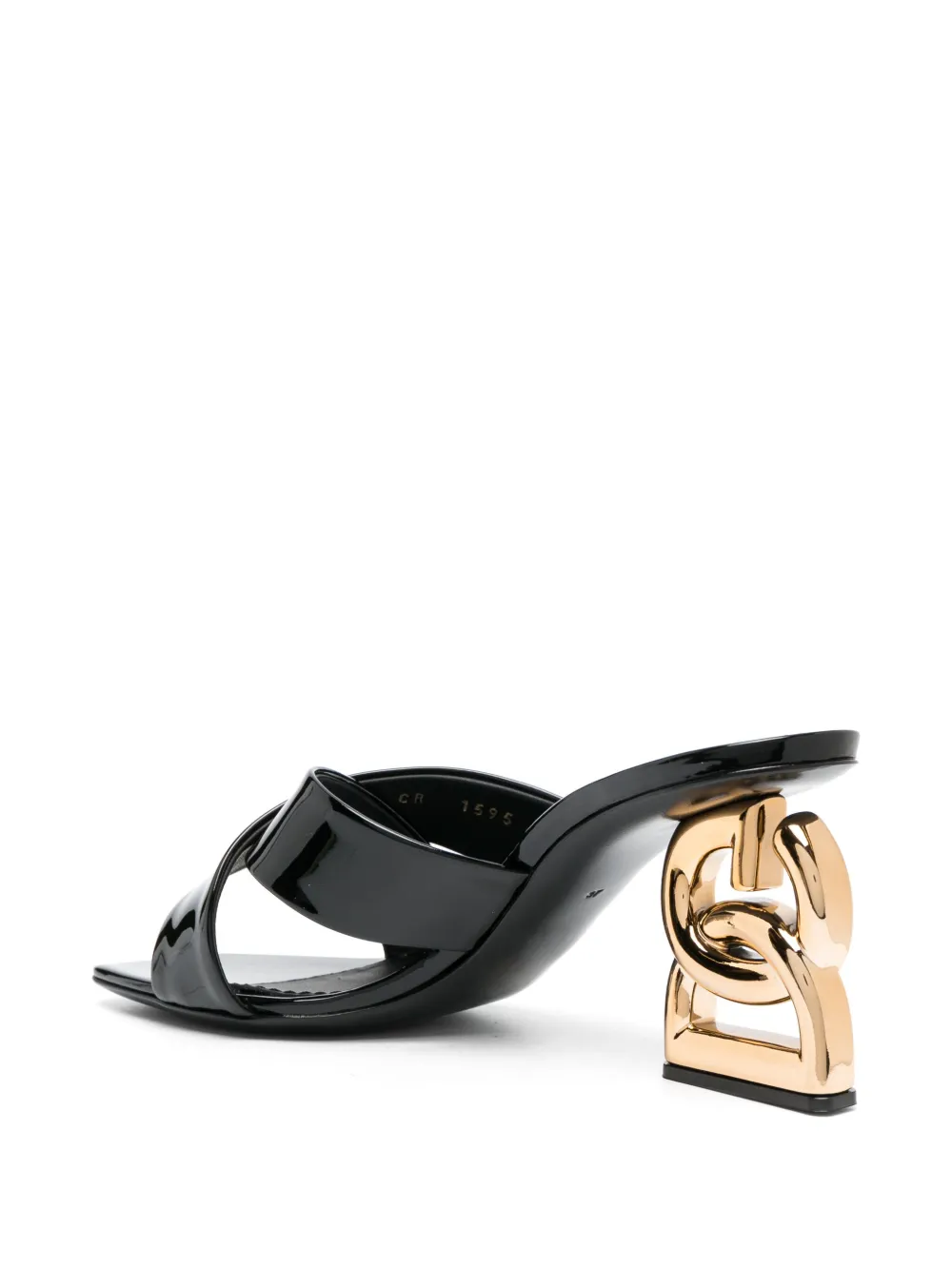 Мюли 3.5 75 на скульптурном каблуке DOLCE & GABBANA, черный — фото 3