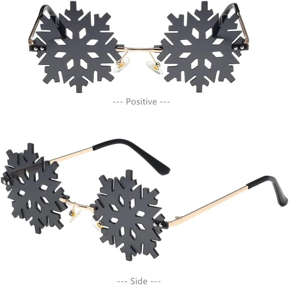 

Солнцезащитные очки LASPOR в форме снежинки для женщин и мужчин, милые, без оправы, для Хэллоуина, Рождества, вечеринки, выпускного бала. Аксессуары, Black
