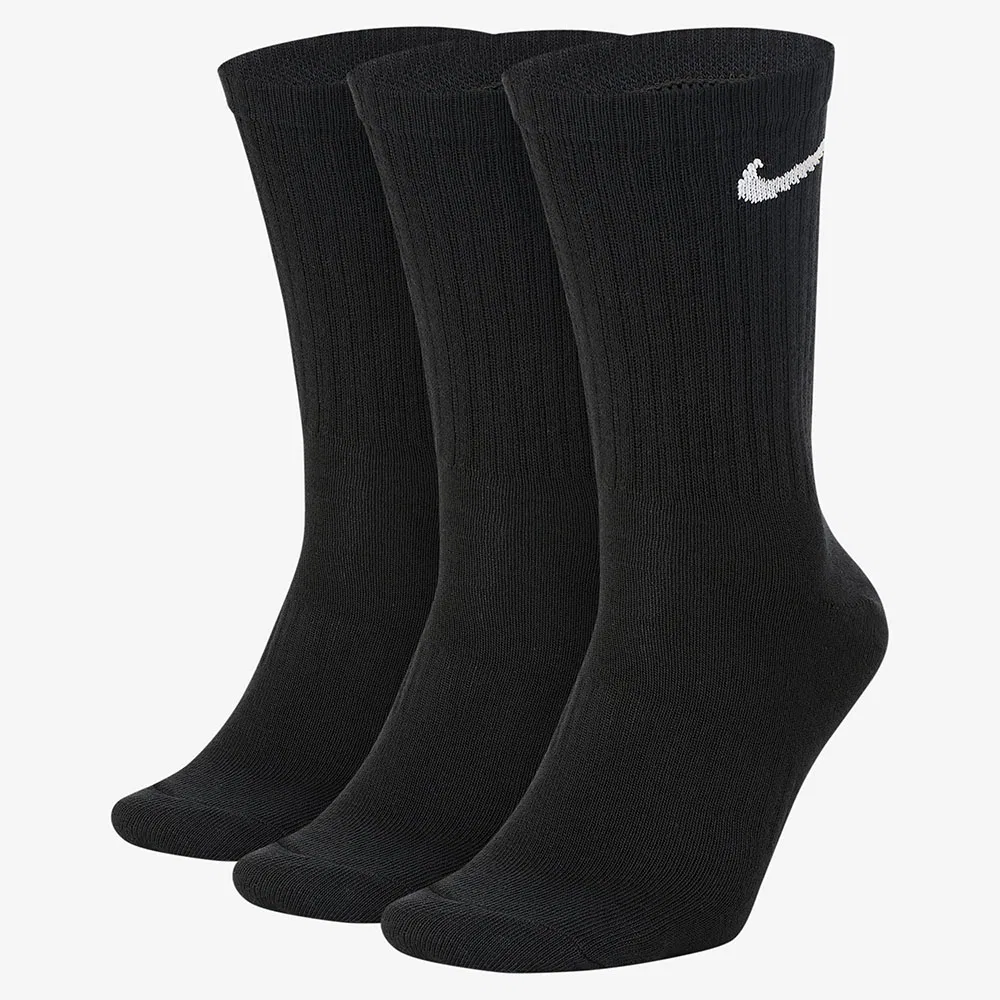 Женские лёгкие тренировочные носки-получулки Everyday Lightweight (3 пары) чёрные от Nike