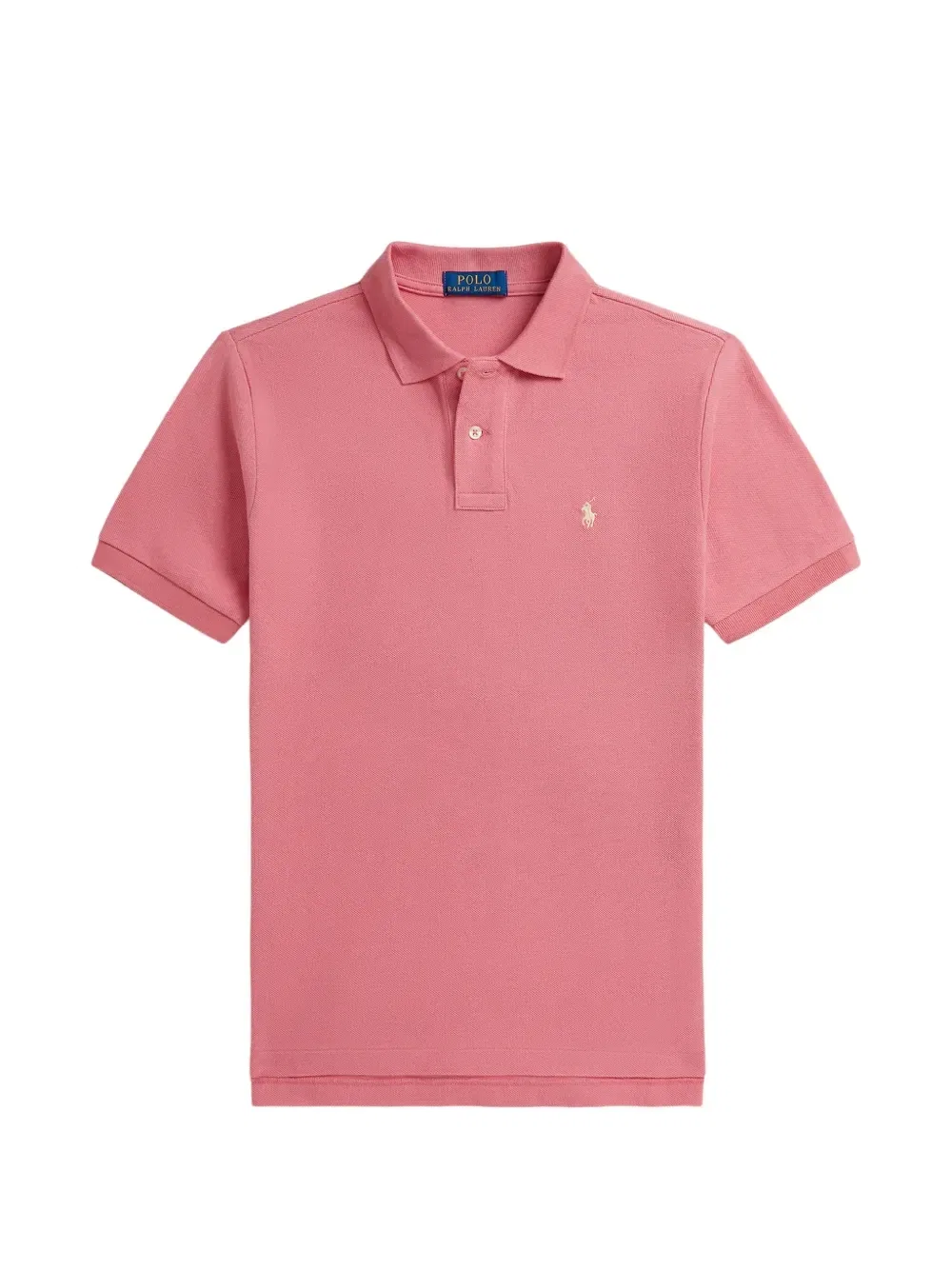 Рубашка-поло из фактурного трикотажа пике с вышитым логотипом Polo Ralph Lauren Kids, розовый