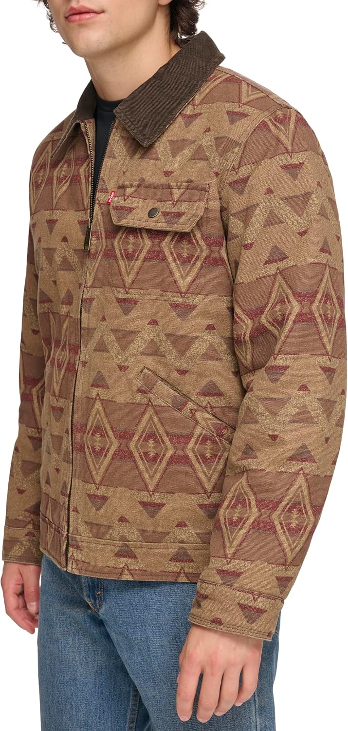 Куртка Levi's Workwear из хлопчатобумажной ткани с вельветовым воротником и воротником Depot, Geometric Print — фото 2