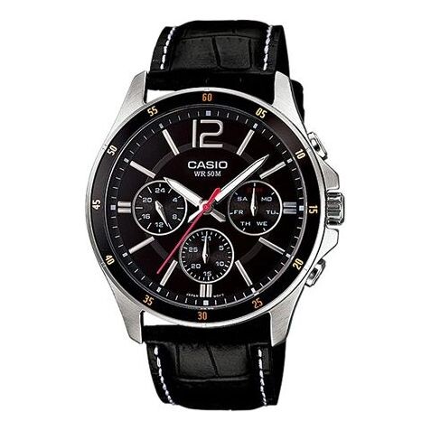 

Часы CASIO Quartz Waterproof Mens Black Analog, черный
