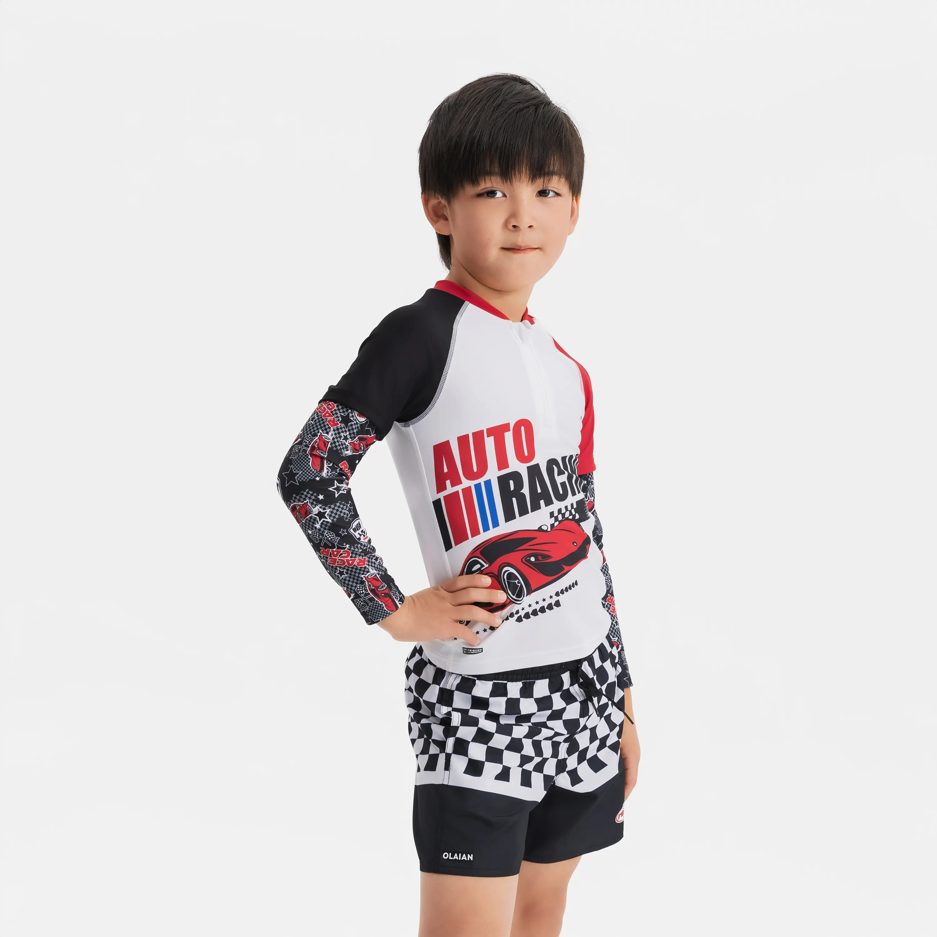 

Молодежный серфинговый рашгард Half Zip 500 RACE WHITE OLAIAN