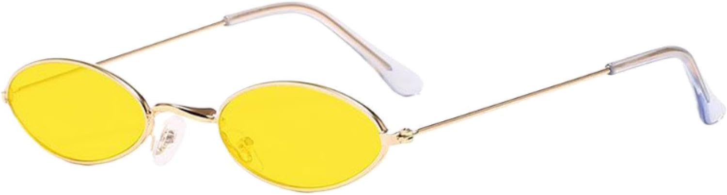 

Солнцезащитные очки с защитой от УФ-излучения UV400 | Маленький овальный цвет, красный металлик | Для женщин и мужчин, для занятий спортом на открытом воздухе и вождения DSVIGF, 03 Goldyellow