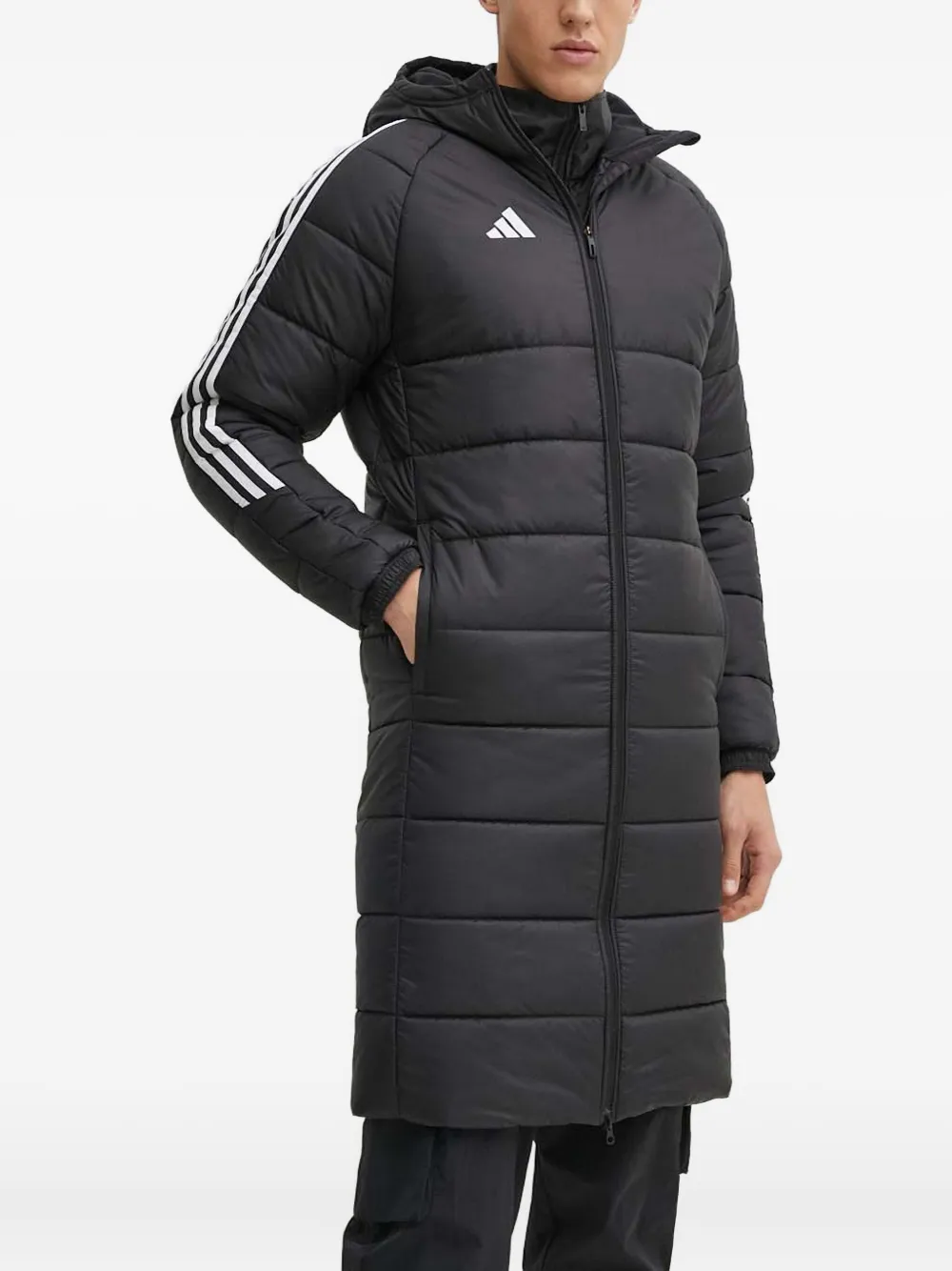 

Стеганая куртка с тремя полосками adidas, черный