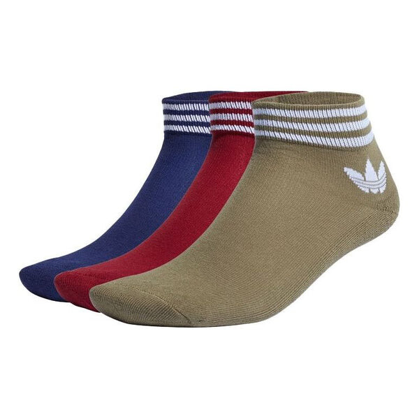 

Носки originals tref ank sck hc contrasting colors logo sports socks 3 pairs red / purple / dark olive green Adidas, мультиколор