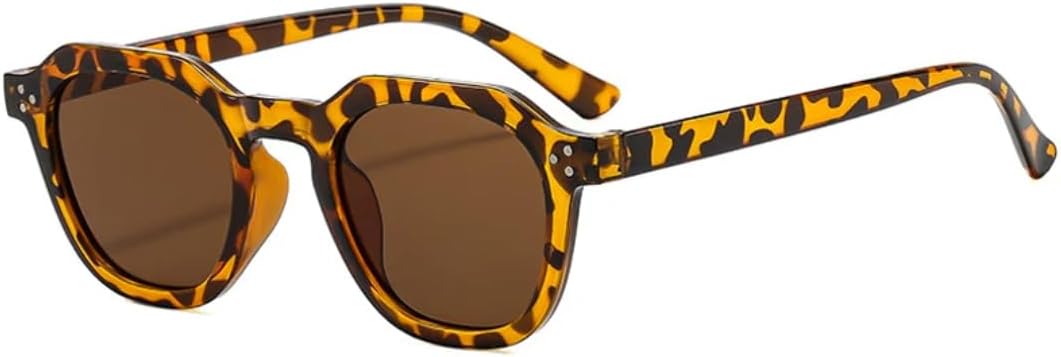 

Винтажные классические солнцезащитные очки в квадратной оправе с заклепками для женщин и мужчин, для активного отдыха, рыбалки, с защитой от УФ-излучения UV400 TVTBBVV, Leopard Brown