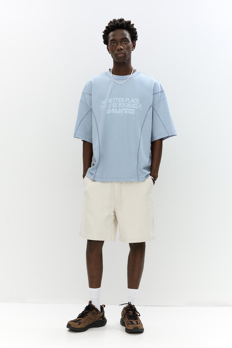 

Базовые шорты-бермуды с завязками Pull And Bear, бежевый