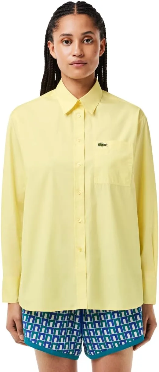 Рубашка Lacoste из основной коллекции, свободного кроя, желтая
