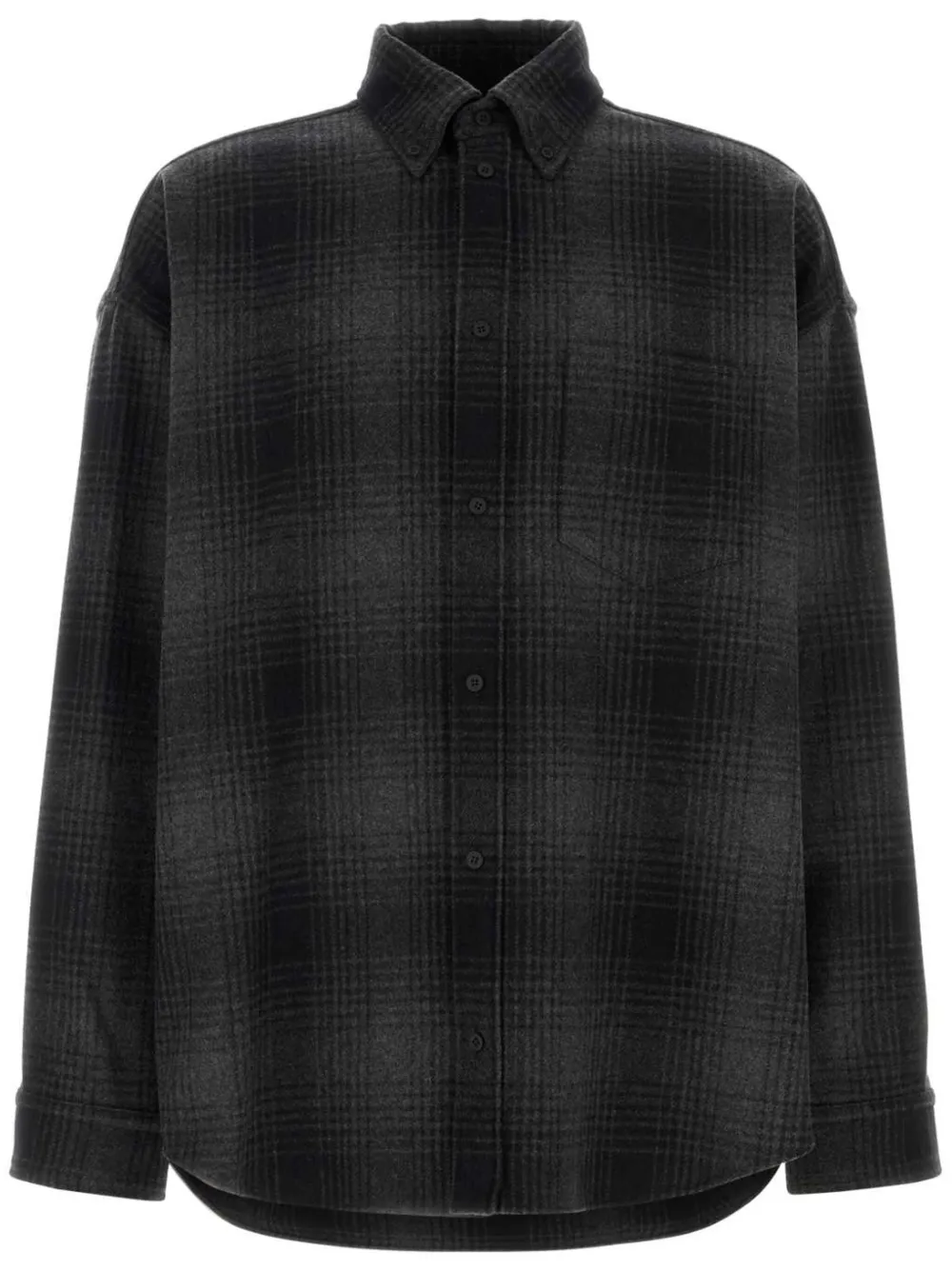 

Фланелевая рубашка с вышивкой BALENCIAGA, черный