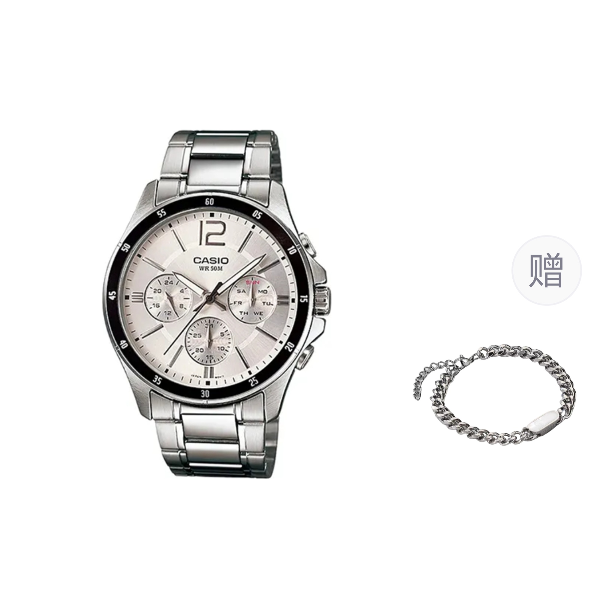 

CASIO Часы Men Silver Watch, Silver