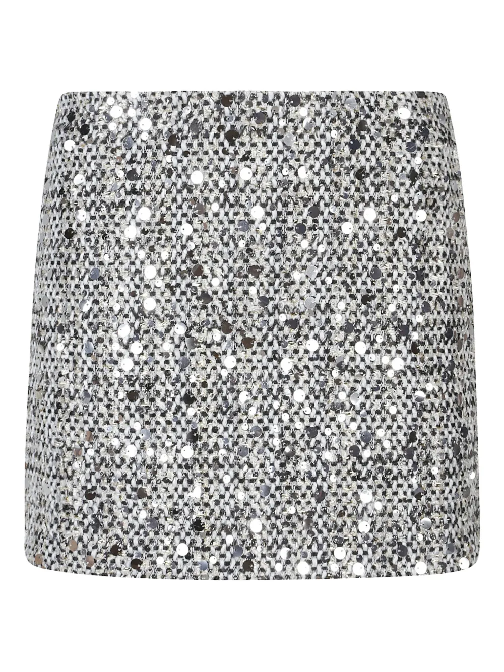 

Мини-юбка из твида с отделкой пайетками ERMANNO FIRENZE, серый
