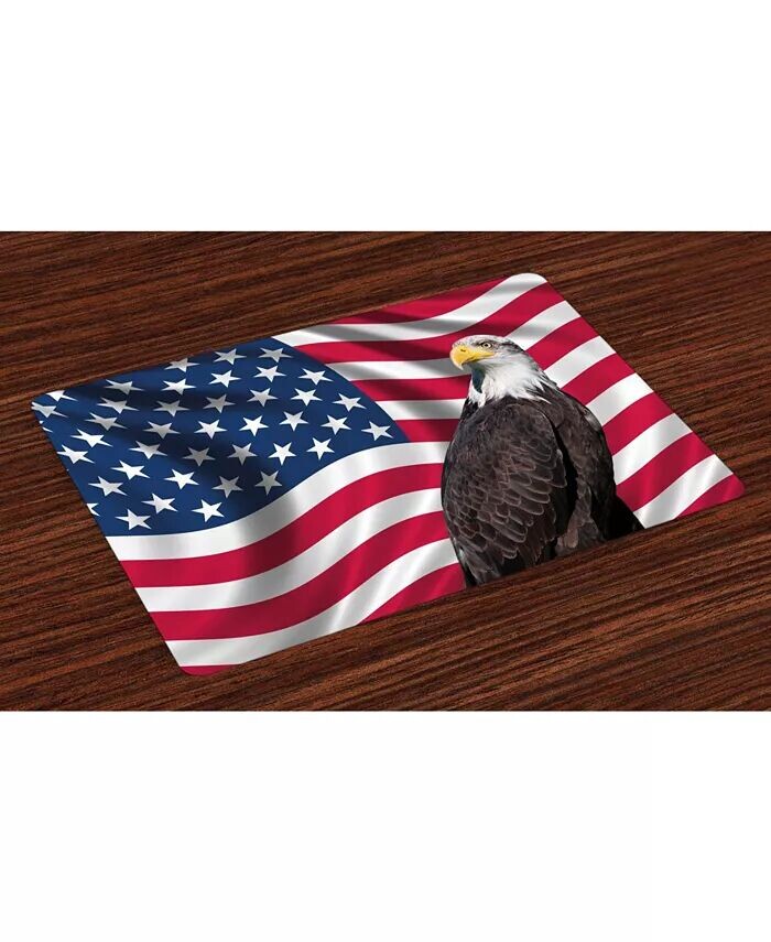 

Коврики Eagle, набор из 4 шт Ambesonne, мультиколор