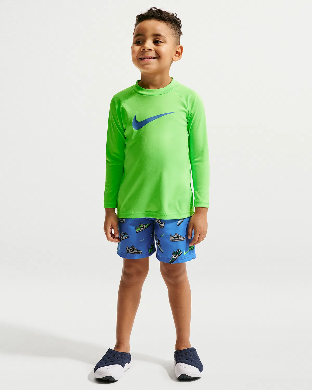 Детский (мальчики) комплект Nike Swim: лонгслив и шорты, Blue Crystal