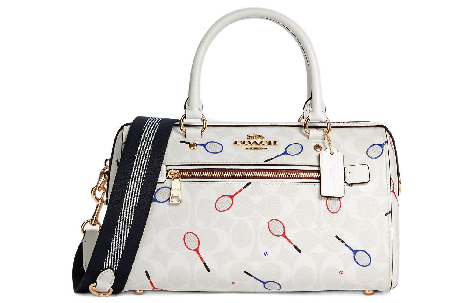 

COACH Роуэн холщовая с кожаной сумка бостон