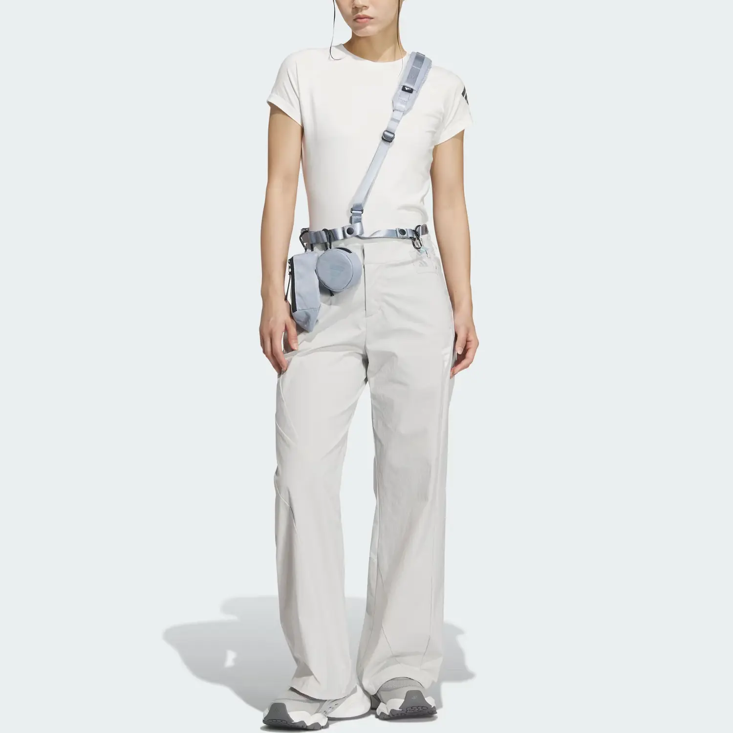 FOS SS25 повседневные брюки женские Adidas, светло-серый — фото 3