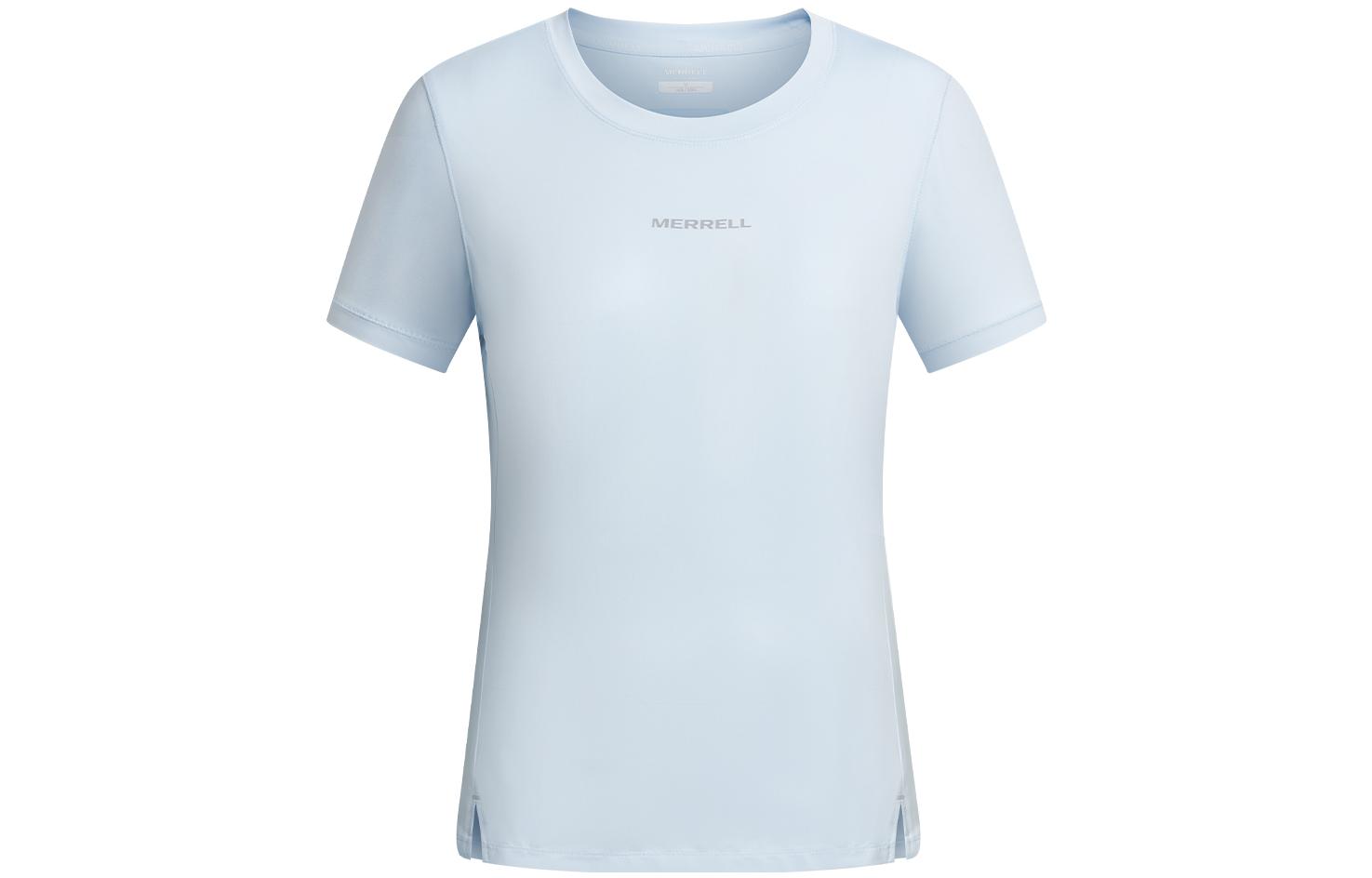 

Merrell Женская футболка светло-голубого цвета с круглым вырезом, умеренно прямой крой, Синий, Merrell Женская футболка светло-голубого цвета с круглым вырезом, умеренно прямой крой
