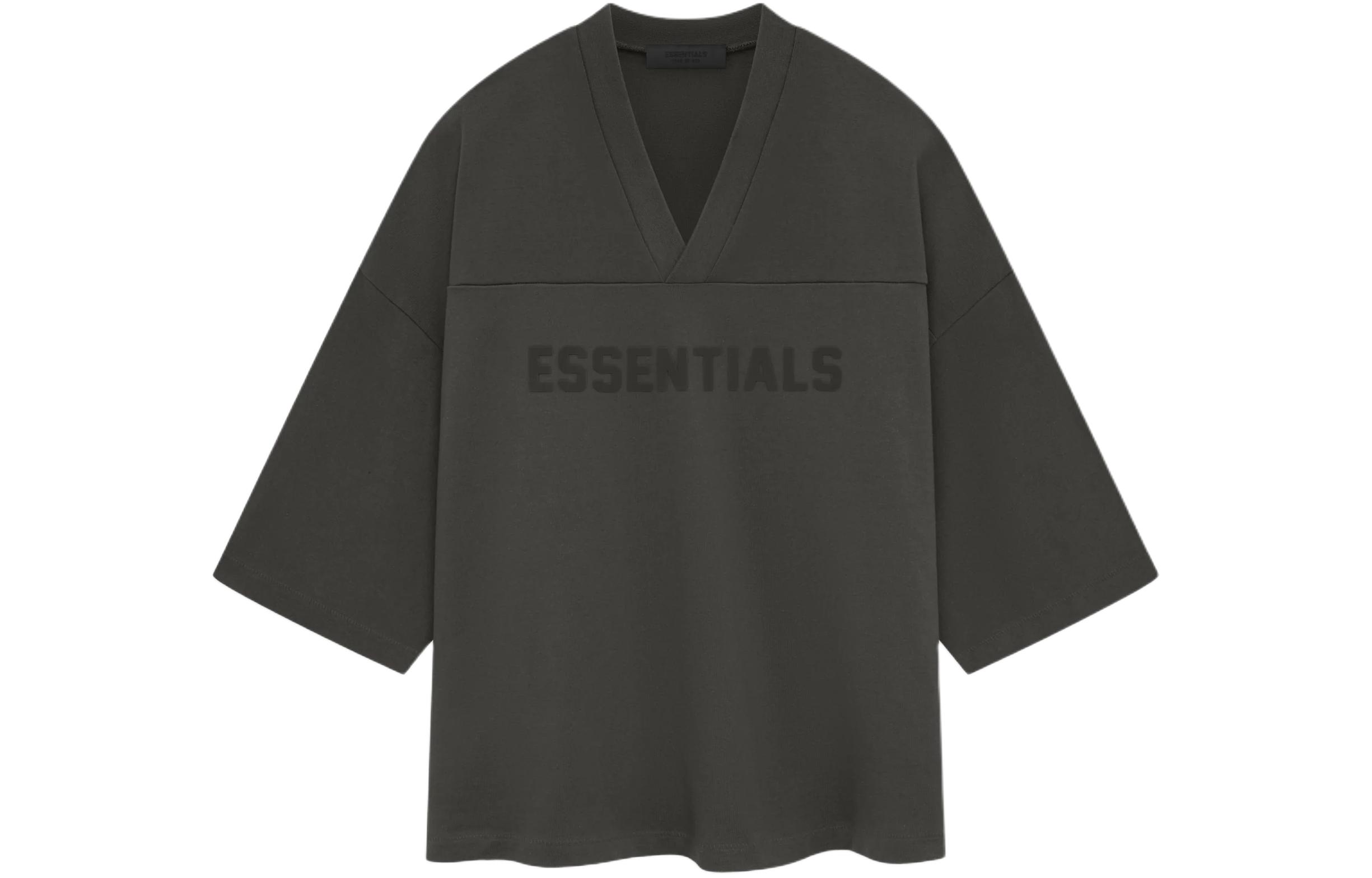 

Футболка с логотипом и V-образным вырезом Fear Of God Essentials, черный