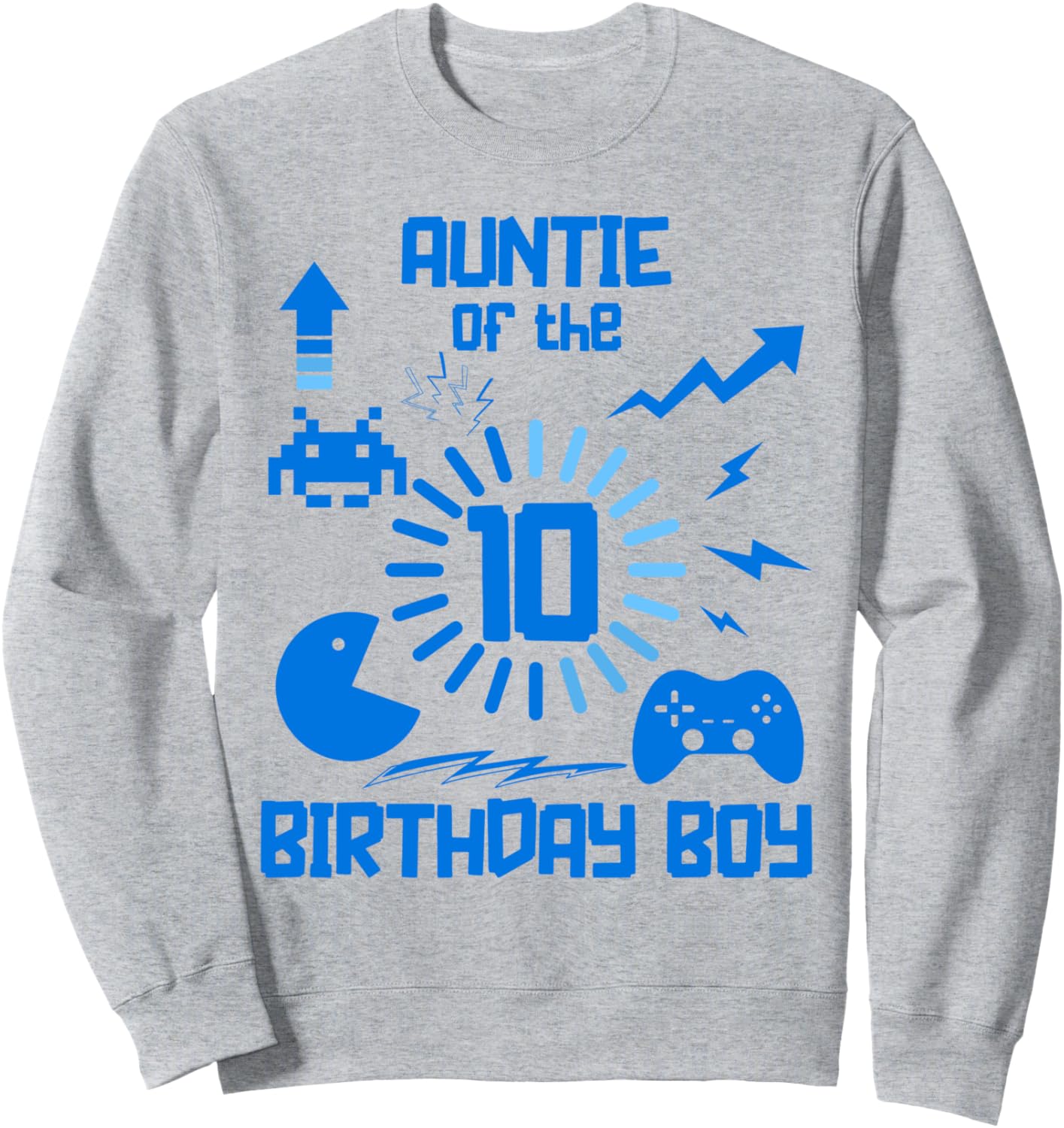 

Тетя именинника, видеоигра, синяя толстовка на 10-летие Family Look Video Game In Blue Decorations Gifts
