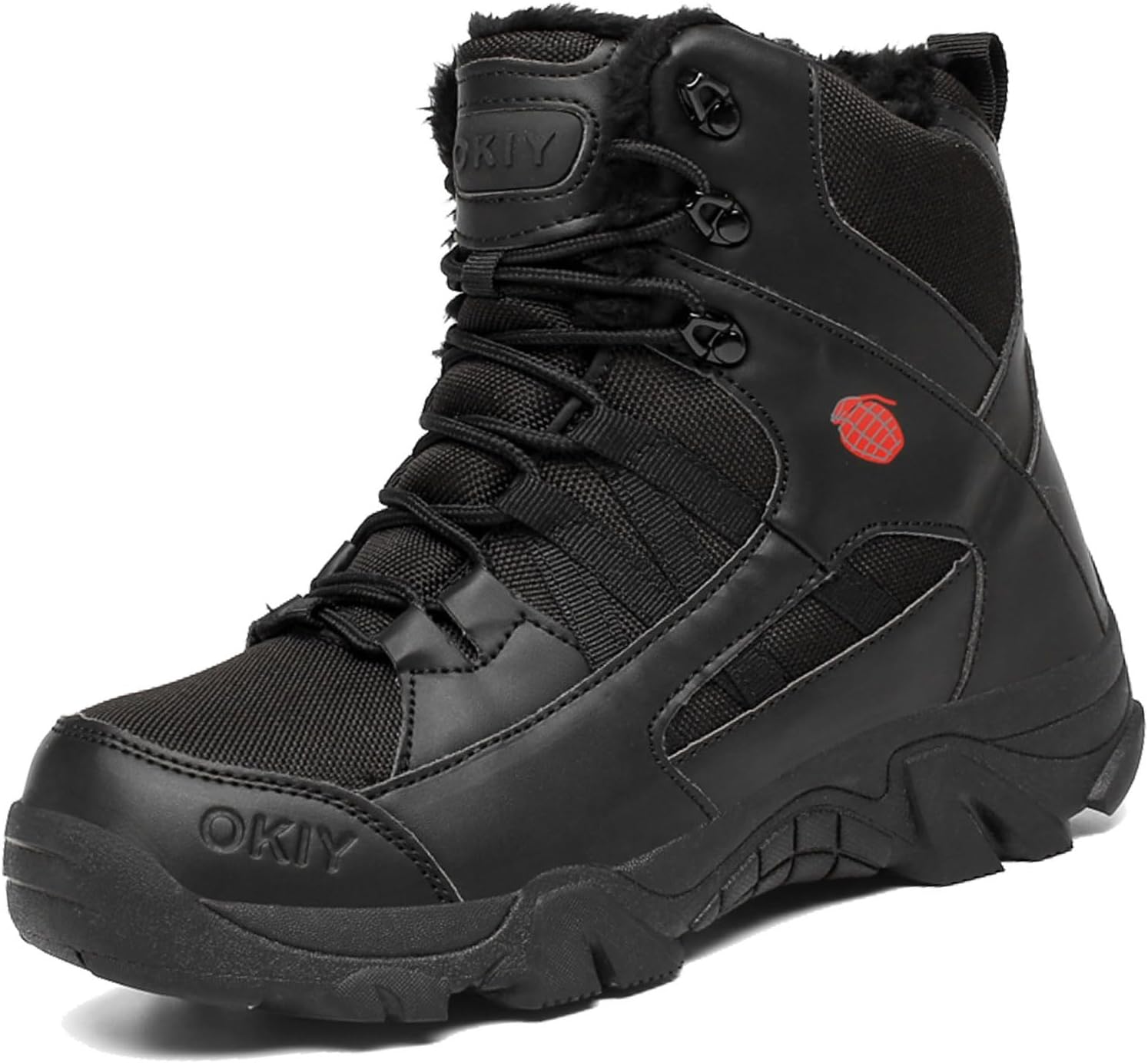 

Мужские зимние тактические военные ботинки с боковой молнией, легкие для походов, мотоспорта и боевых действий Zivopah, черный