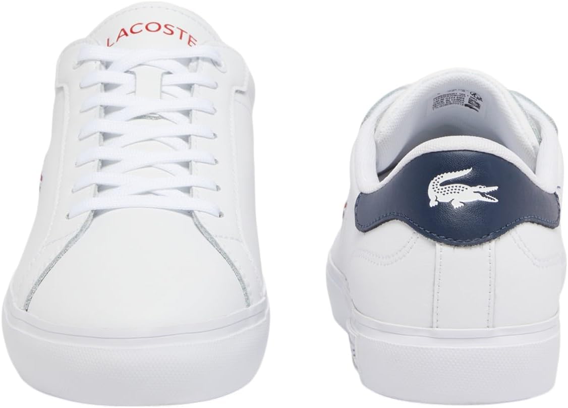 Кроссовки Lacoste Powercourt для мужчин, White, Navy, & Red — фото 2