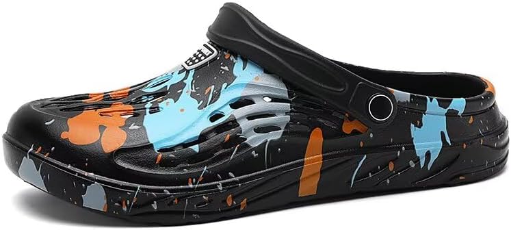 

Мужские сабо Lewhosy, легкие водонепроницаемые садовые сандалии, дышащие камуфляжные тапочки для дома и улицы с регулируемым ремешком, черный