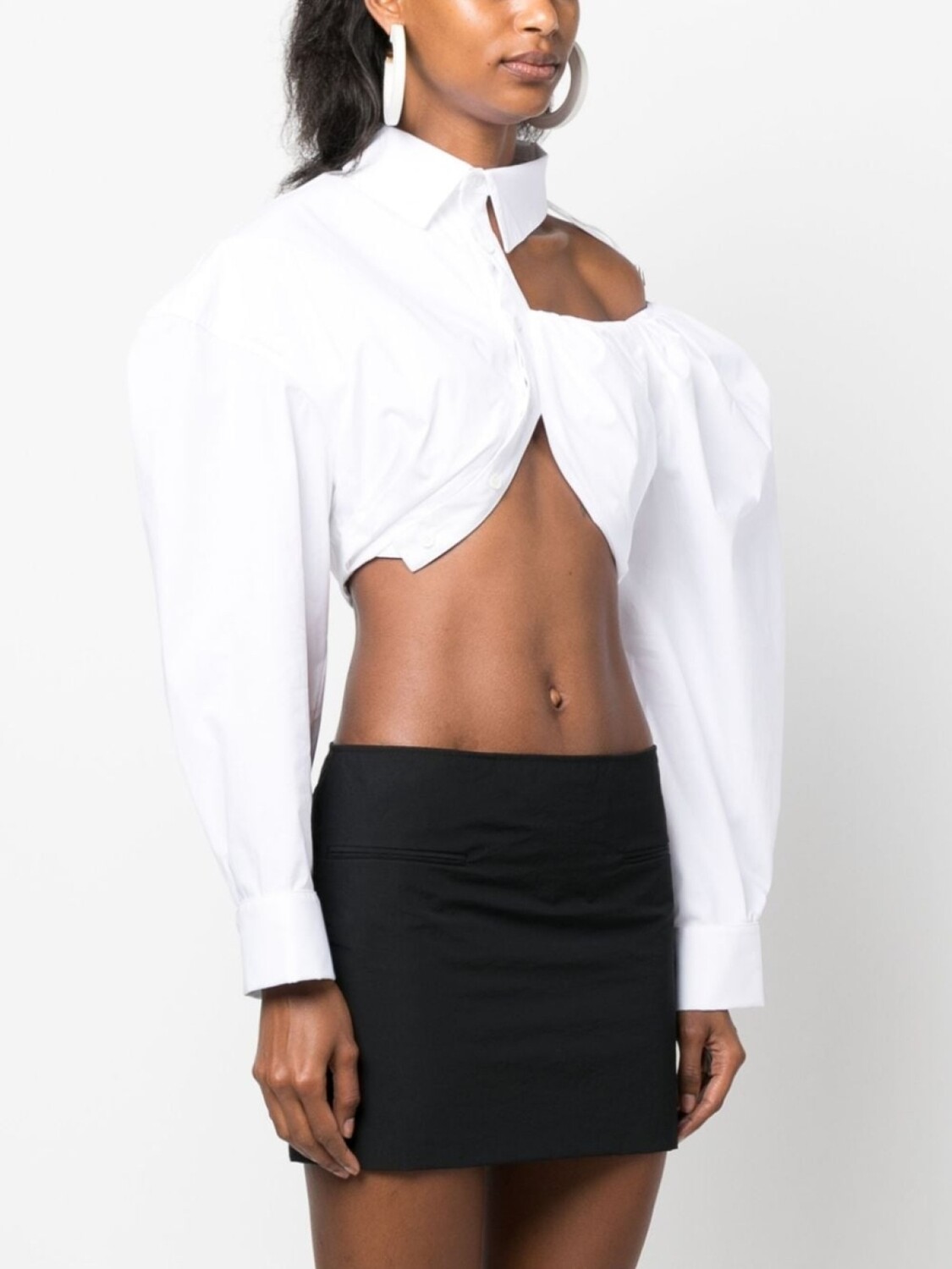 Укороченная рубашка La Galliga асимметричного кроя Jacquemus, белый — фото 3