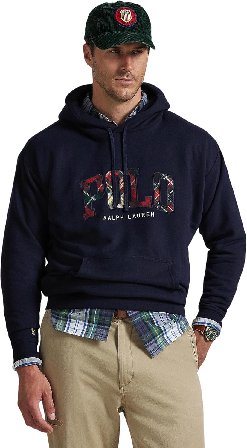 

POLO RALPH LAUREN Мужская толстовка The Rl Fleece Plaid-Logo, Rl Navy