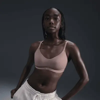 Спортивный бюстгальтер Nike Alate Minimalist, цвет Desert Dust/White