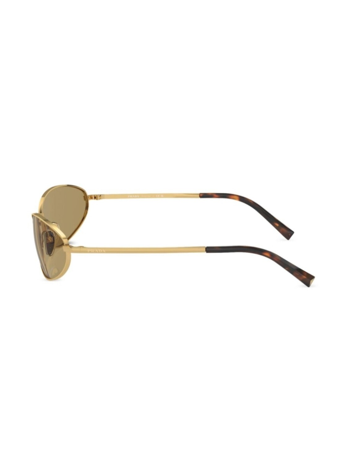Prada Eyewear солнцезащитные очки Prada PR A59S в овальной оправе, золотистый — фото 3