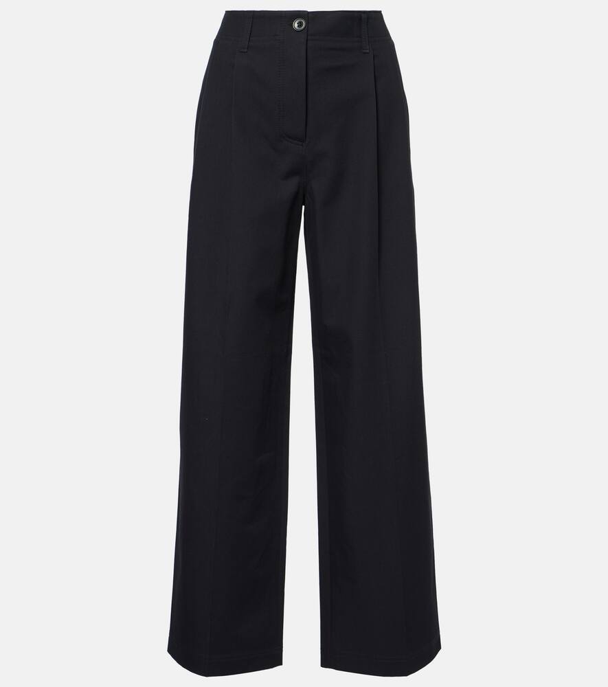 

Хлопковые чинос мид-райз из твила Toteme, Midnight