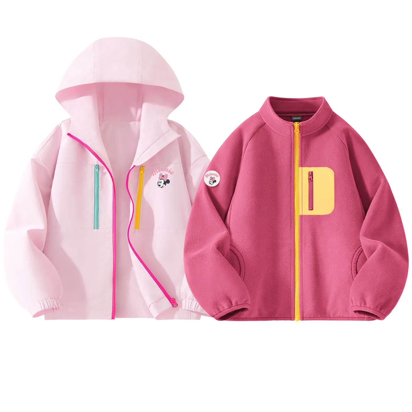 Детская повседневная худи с капюшоном Disney, [Thickened and Fleece-Lined]Silicone Di Lift Eye K Dawn White+Dini Medium Round Hook-and-Loop K Rose Red — фото 3